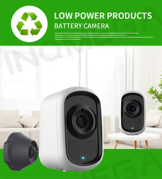 

INQMEGA 1080P HD Battery 2MP WiFi Wireless Surveillance Camera Home Security Waterproof PIR Alarm Audio Low Power