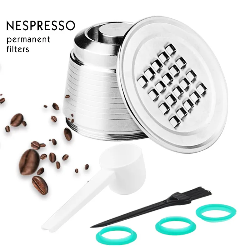 Нержавеющая многоразовая капсула Nespresso кофе постоянные фильтры многоразовые