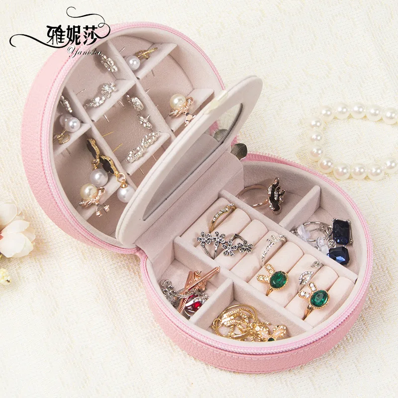 

Decorative Women Lady Travel Storage Box Case Portable Ring Earrings Necklace Bracelet Display Organizer Box Gift Box Holder