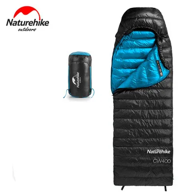 550FP Black L Naturehike CW400 конверт Тип белый гусиный пух спальный мешок зимний теплый спальный мешок s палатка портативный одеяло коврик NH18C400-D - Цвет: 550FP Black L