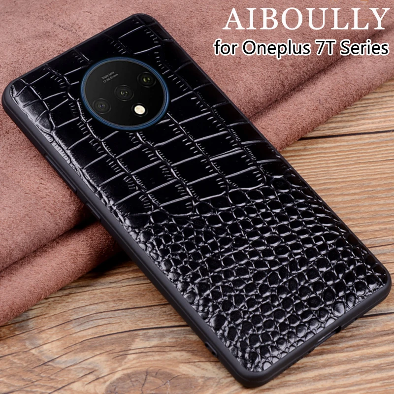 

AIBOULLY For Oneplus 7T Pro Case Genuine Leather Phone Protective Back Cover For Oneplus 7 Pro Mobile Phone Case