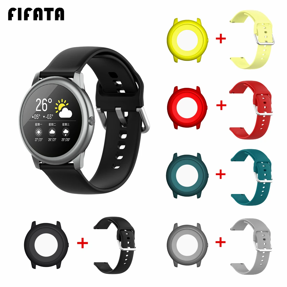 Case Bracelet Wristband Solar-Cover Haylou Watch-Strap Silicone Smart FIFATA for 