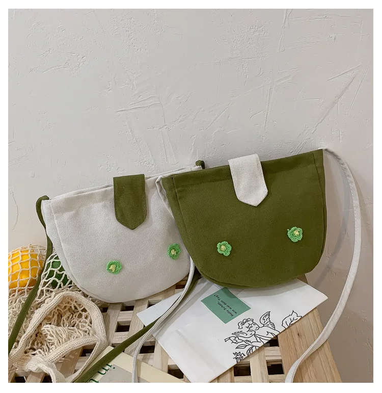 Micro for Women’s Canvas Handbag New Style Women's Messenger Bag Versatile Japanese Style Leisure Bag WOMEN'S Bag Flower Backpac