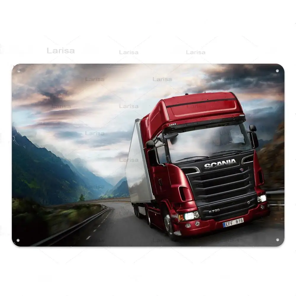 PLAQUE MÉTAL CAMION Scania décoration vintage bar café garage 20x30cms  routier EUR 14,95 - PicClick FR