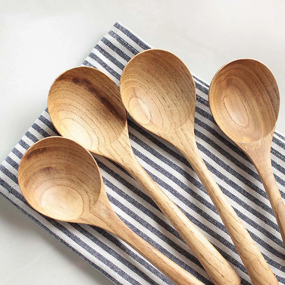 1pc Wooden Spoon Soup Spoon Colher Solid Wood Porridge Spoon Cuillere Cuchar Creative Spoon Kitchen Gadgets Green Tableware Spoons Aliexpress