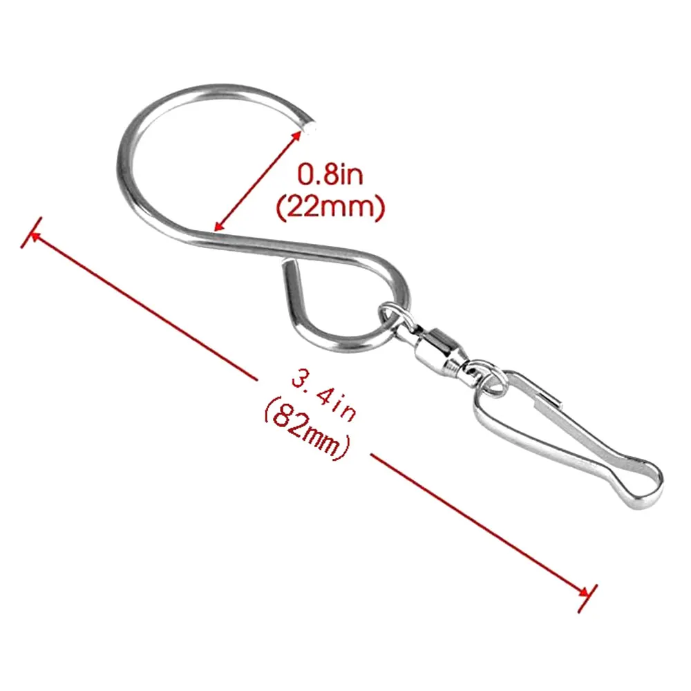 12pcs Swivel Hooks Clips Wind Spinner S Hook Clips Hanging Wind Chimes Plants Hook Stainless Steel Bearing Small Hook Load 3 KG