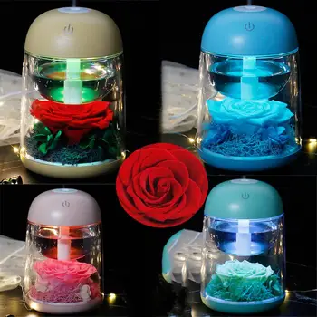 

Eternal Rose Essential Aroma Diffuser Ultrasonic Air Humidifier USB Mist Maker LED Light For Valentine's Day Christmas Gifts