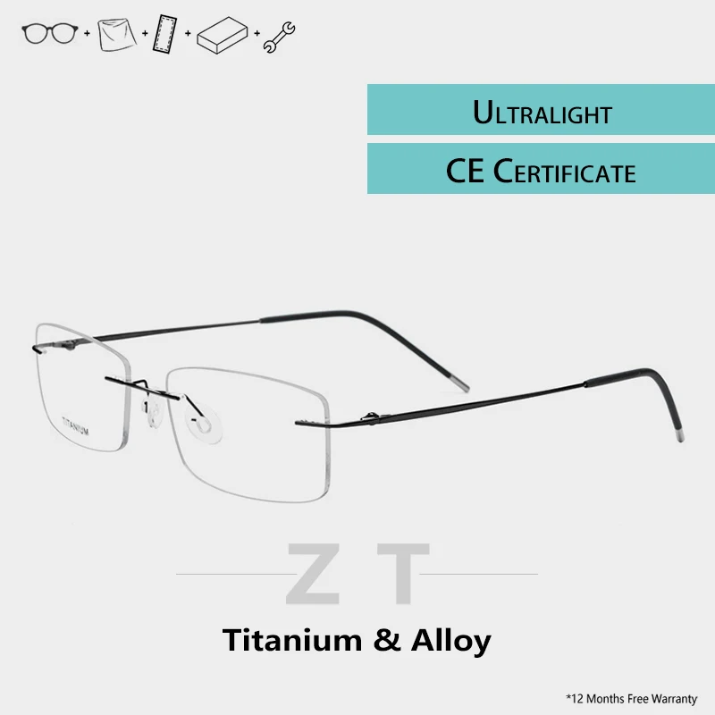 

Ultralight titanium frame men glasses rimless frame myopia transparent eyeglasses designer brand men tag eyewear frames luxury