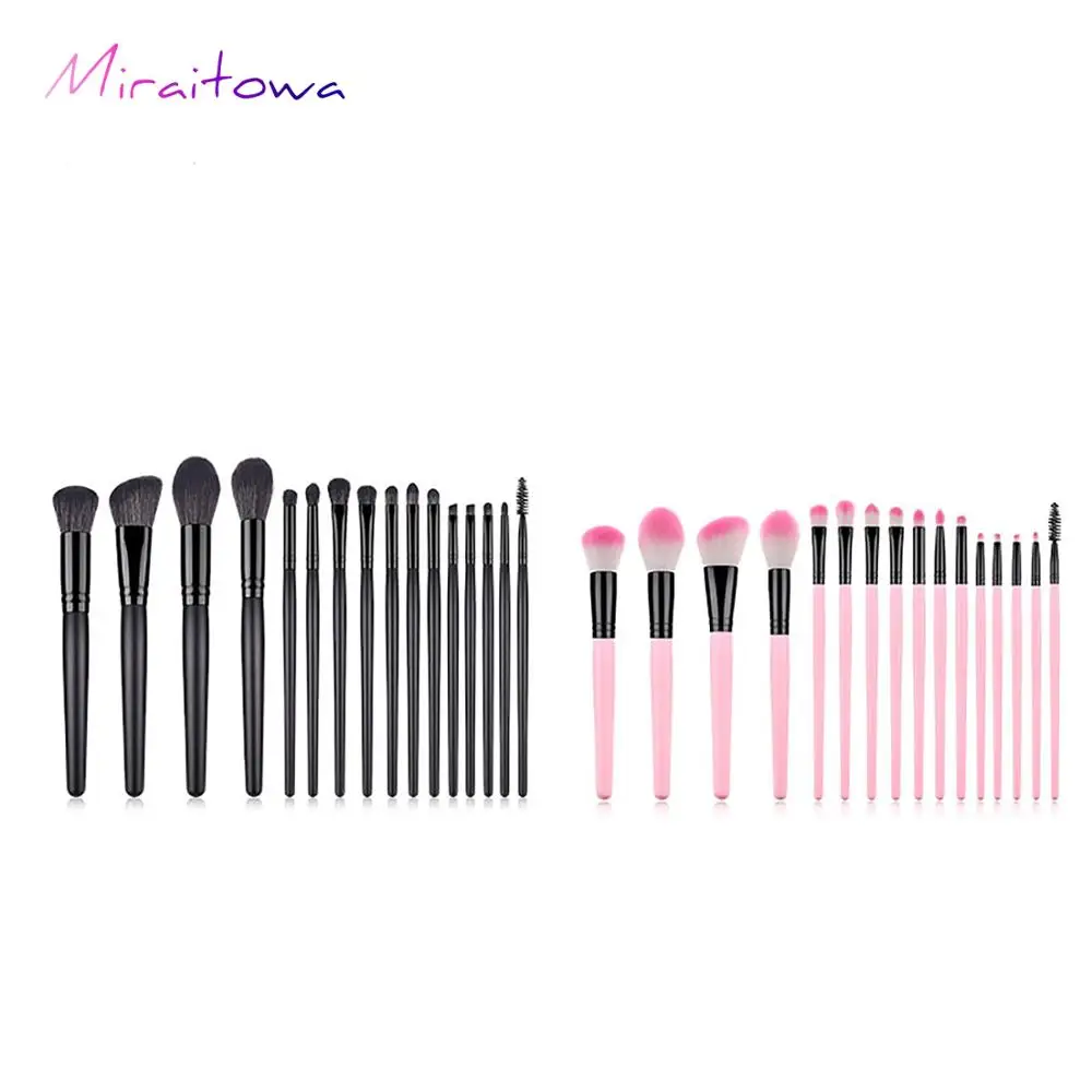 

16 Cosmetic Brushes Set Wood Handle Pink Black High-end Cosmetic GUJHUI