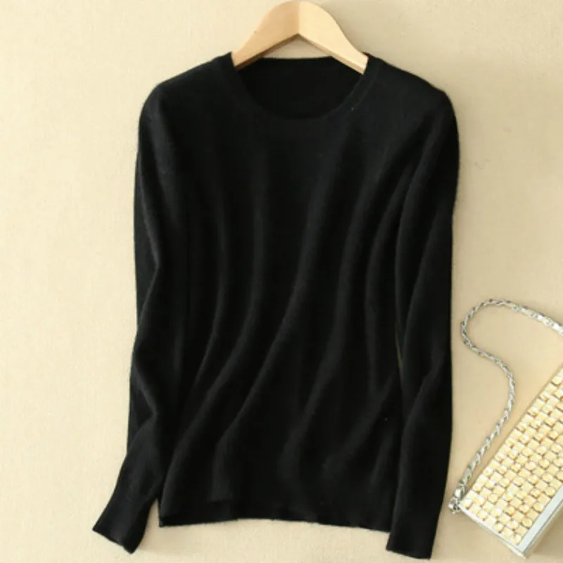 SVOKOR Large Большой размер Повседневный женский свитер 15 цветов мягкая основа Pull Femme круглый вырез длинный рукав шерстяная блузка