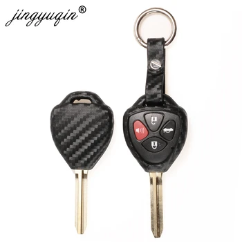 Keyforkess 2/3/4 pulsante in fibra di carbonio copertura chiave a distanza per auto in Silicone per Toyota Camry Corolla Avalon Venza Hilux Vitz Rav4 Fob Case