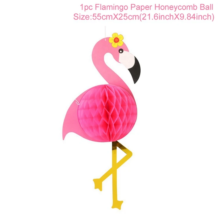 Flamingo FENGRISE пальмовых листьев в гавайском стиле вечерние украшения Гавайи тропический вечерние летние Фламинго участник Luau Свадебный декор Алоха, ананас - Цвет: Flamingo