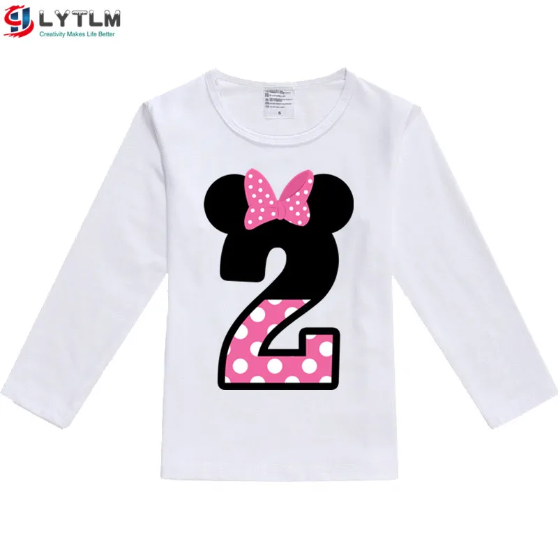 LYTLM футболка для девочек на 2 дня рождения Fille Happy Birthday, топы для маленьких девочек, roupa infantil, футболка для малышей, Детские футболки для девочек - Цвет: CX White