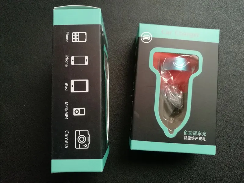 Автомобильное зарядное устройство с двумя usb-портами, светодиодный дисплей, универсальный смартфон, автомобильное зарядное устройство,, черный, красный, синий, серебристый, золотой