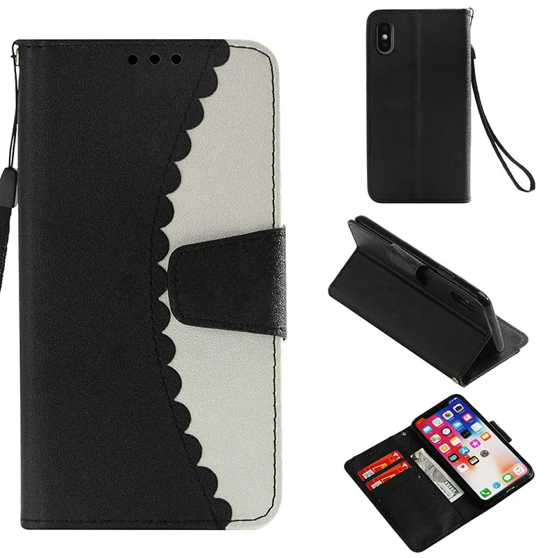 Black-White A8 A5 A530 чехол из искусственной кожи с подставкой Чехол для samsung J3 Pro J5 J7 Книга чехол-книжка для телефона чехол s для Galaxy S9 плюс S8 S7 край B22 - Цвет: Black-White