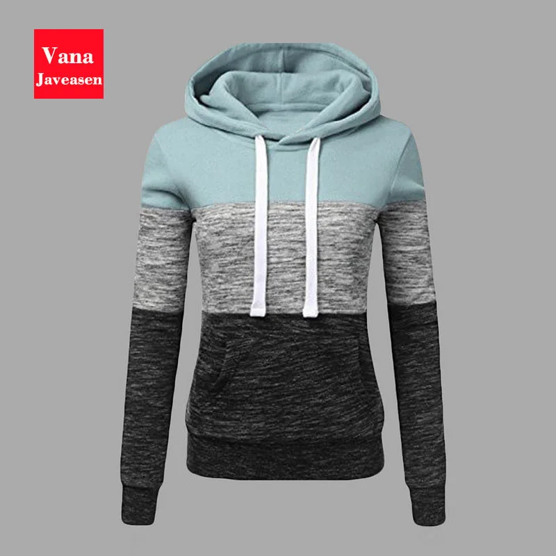  Autumn Hoodie Sweatshirts Womans Tops Long Sleeve Patchwork Ladies Streetwear Pullover O-neck Woman