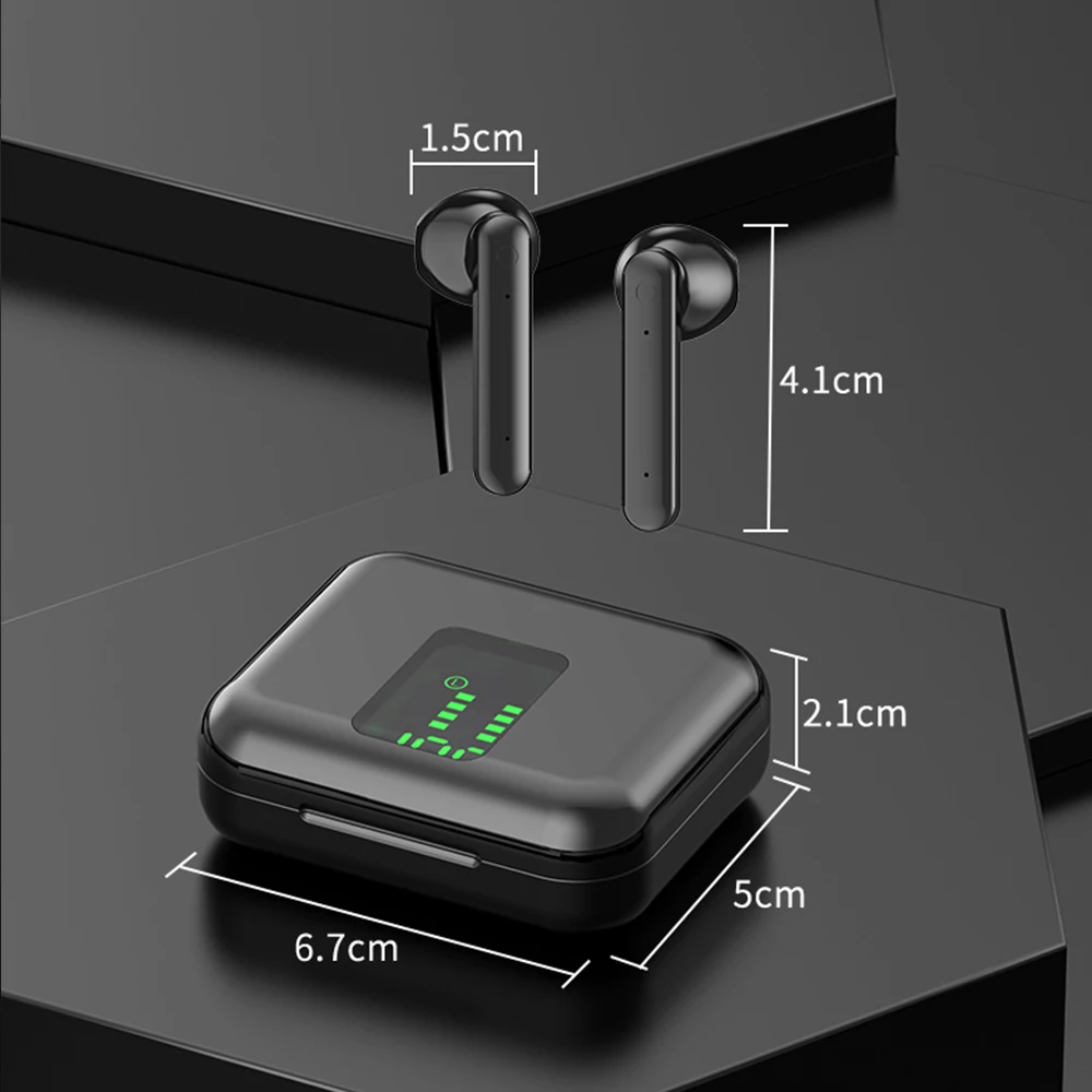 LED Bluetooth 5.0 Earphone Wireless Headphones Earbuds Touch Control Sport Headset Noise Cancel for Xiaomi iPhone TWS Earphones