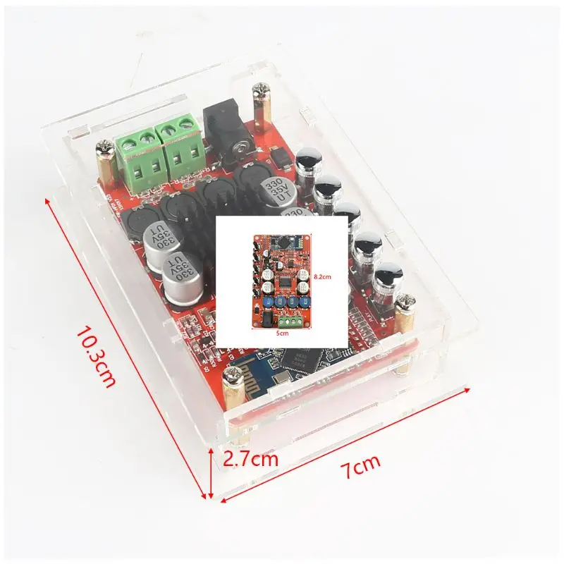 Приемник TDA7492P AUX 50Wx2 Bluetooth4.0 плата цифрового усилителя акриловый чехол|Аксессуары