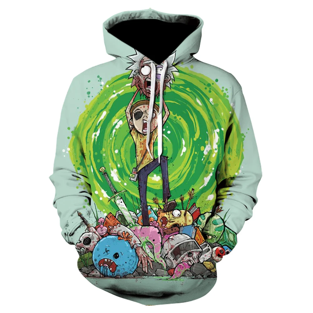 Rick And Morty 3D Print Mens Hoodies and Sweatshirts Funny ricky morty Hip Hop Horror bloody Jacket Men Tracksuit Anime Clothing