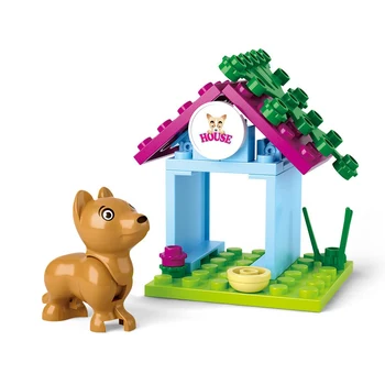 

Animals Figures Pet Dog House Model Set Toys For Children Kids Gifts Accessories Friends Animal Figures MOC City Building Blocks