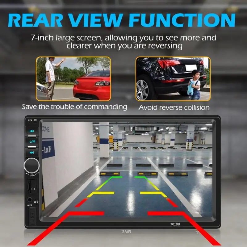 SWM 7018B 2DIN 7 дюймов экран Bluetooth автомобильный стерео Мультимедийный плеер AUX USB TF FM радио в тире головное устройство цифровой медиаприемник