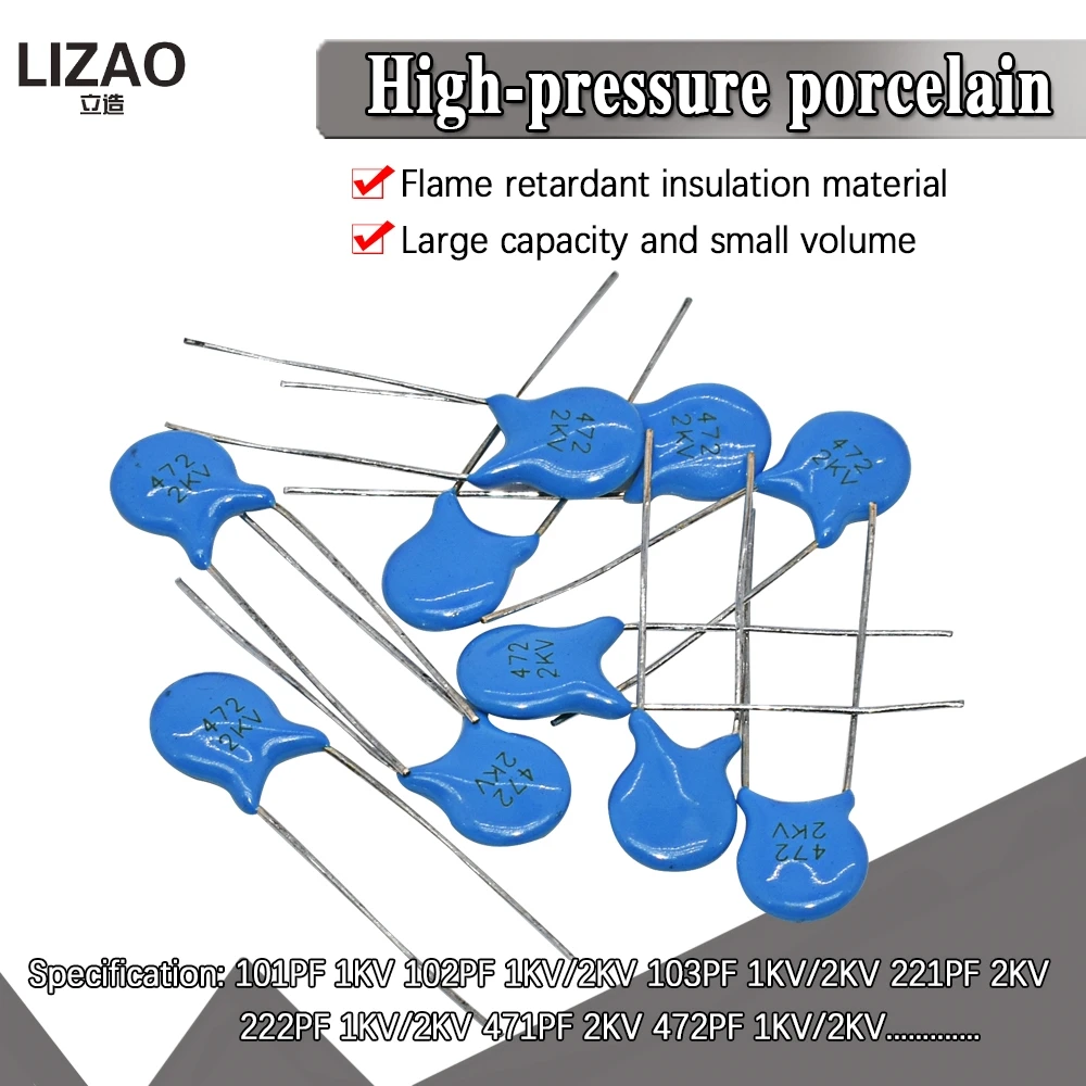 High voltage Ceramic Capacitor 1KV 102 103 10PF 15PF 20PF 22PF 27PF 30PF 47PF 56PF 100PF 220PF 1NF 2.2NF 3.3NF 4.7NF 10NF 22NF |
