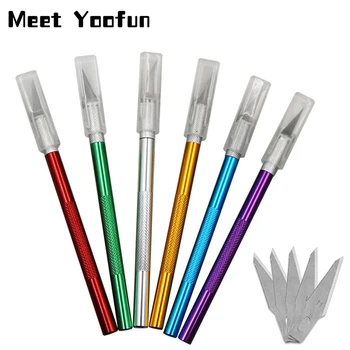 

Metal Handle Scalpel Blade Knife Wood Paper Cutter Craft Pen Engraving Repair Cutting Tools DIY Stationery Utility Knife