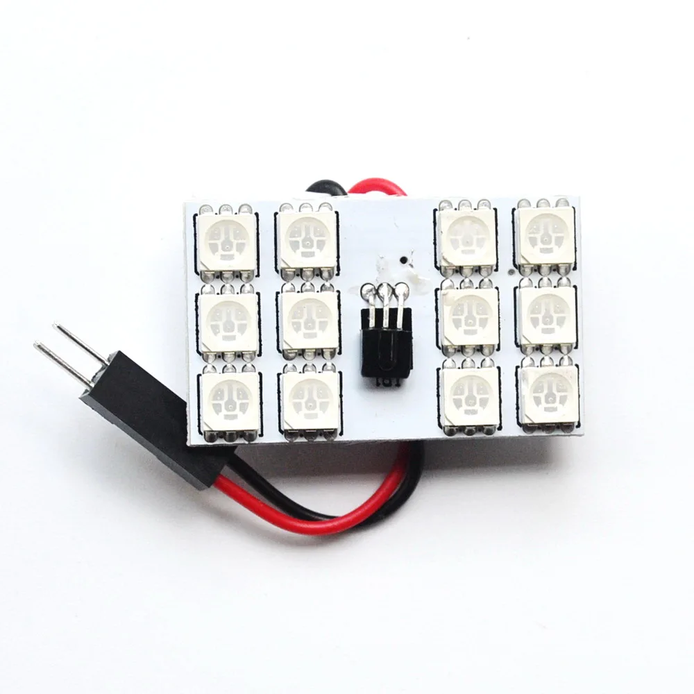 T10 RGB 5050 12SMD Автомобильный светодиодный пульт дистанционного управления Rgb Светодиодная панель для автомобиля интерьер Авто светильник s чтение купол фестон BA9S адаптер DC 12v светильник - Испускаемый цвет: only 12mm