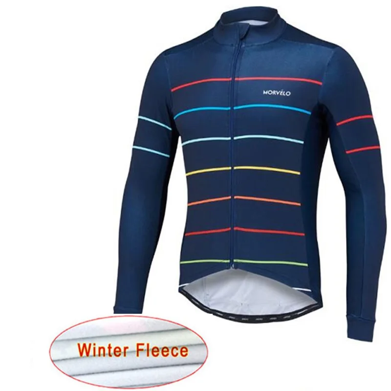 jersey 18 Morvelo тепловой флис мужской зимний Велоспорт Джерси Набор Ropa Ciclismo Invierno супер теплый Bkie одежда длинный 9D гелевый коврик - Цвет: jersey 18
