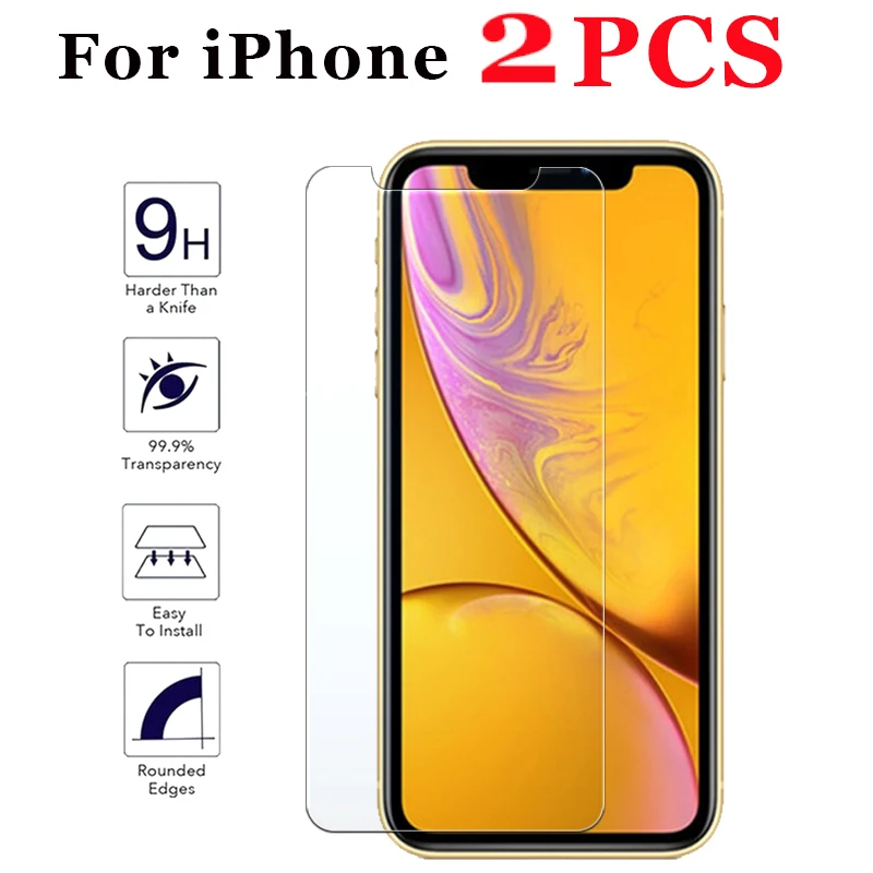 

2PCS Tempered Glass For iPhone 11 Pro MAX 2019 7 8 6 S 6S Plus X S XR XS MAX 5 5S 5C SE4 4S Screen Protector Protective Glass 9H