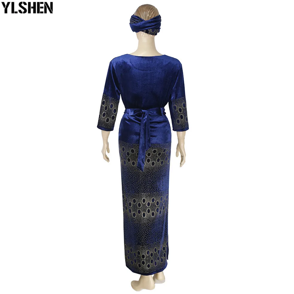 African Dresses for Women 3 Piece Set Dashiki Diamonds Tops Skirt African Clothes Bazin Broder Riche Fashion Robe Africaine Femme 48