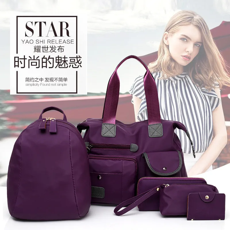

New Style Five-Piece Fashion Multi-functional Different Size Bags Nylon Shoulder Bag/ Hand Bag Shoulder Shoulder WOMEN'S Bag