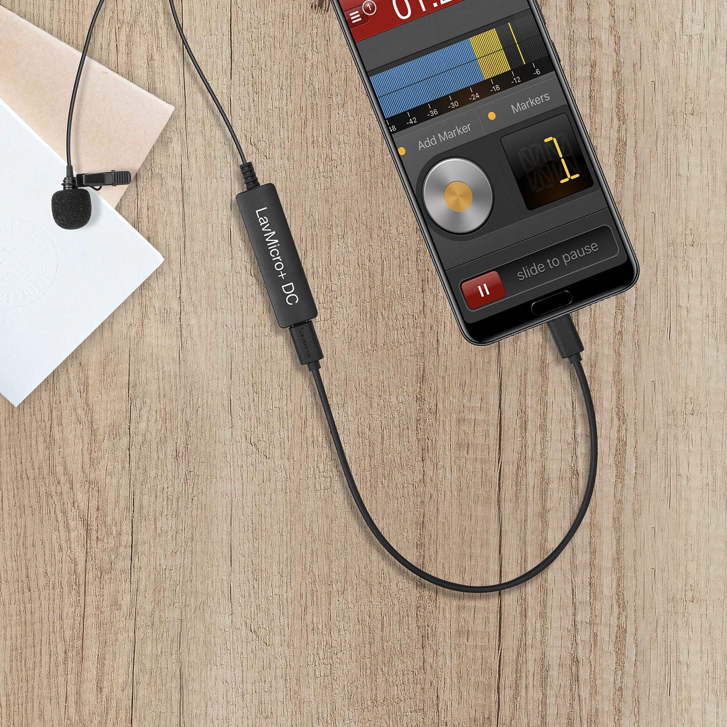 Saramonic LavMicro + DC качественный петличный микрофон с мониторингом и управлением