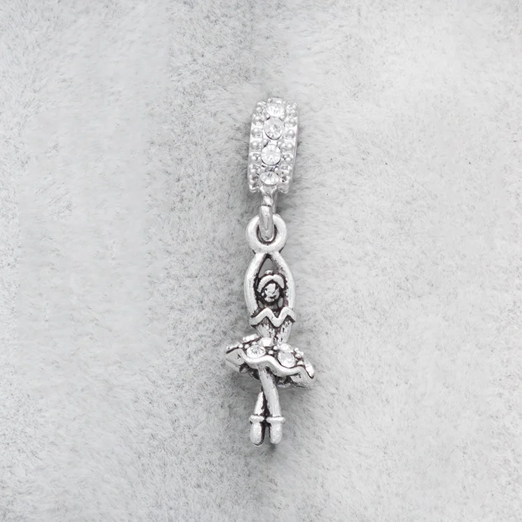 

DIY Jewelry Accessories Rhinestone Jump Ballet of GIRL'S Big Hole Beads Pendant Small Pendant String Decoration