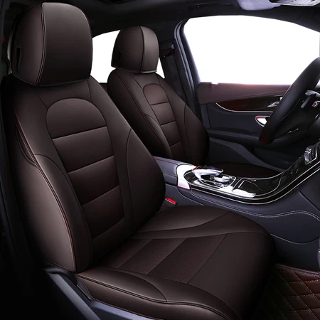 Пользовательские кожаные чехлы для автомобильных сидений для ford focus 2 3 S-MAX Fiesta Kuga Ranger Mondeo mk3 аксессуары чехлы для сидений автомобиля - Название цвета: Coffee standard