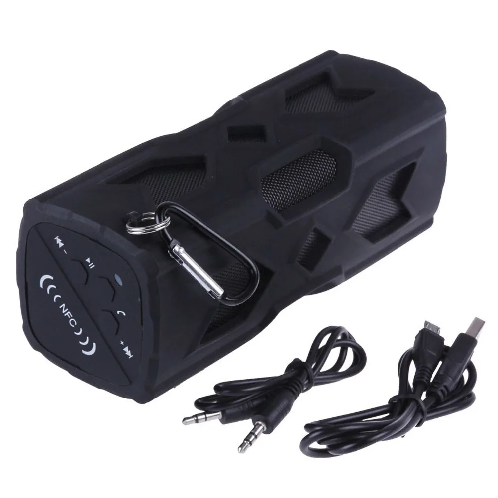 Bluetooth Speaker Aux Outdoor Waterproof Wireless Power Bank Volume Control Dustproof Hands-free Call Portable Surround Effect - Цвет: Черный