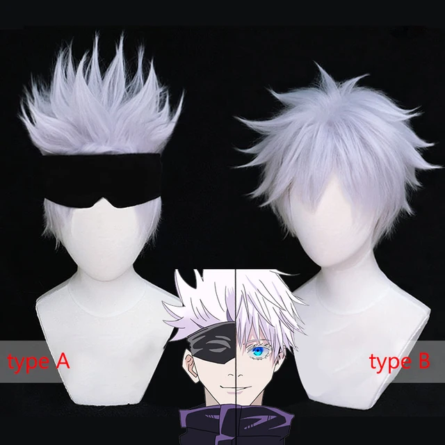 Anime Cosplay Costume Wig Jujutsu Kaisen Cosplay Black and Purple Mixed  Long Hair+Free White Bow Hair Accessories + Wig Net - AliExpress