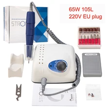 Мощный 210 105л 65 Вт 35000 об/мин Электрический сверлильный станок для ногтей 210 модель наконечника Маникюр Педикюр пилка для ногтей оборудование для дизайна ногтей