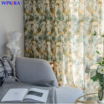 

New Printed Tree Window Curtain For Living Room Sheer Curtain Bedroom Drape Panel European Elegant Home Decora 1pc W-AD359#30