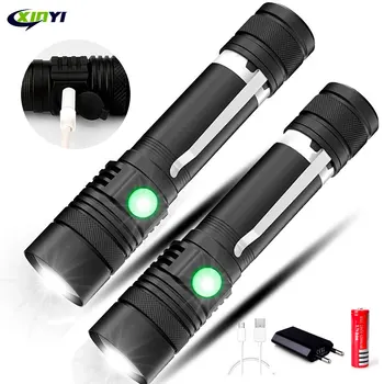 

6000LM Super Bright Led flashlight USB linterna led torch T6/L2/V6 Power Tips Zoomable Bicycle Light 18650 Rechargeable
