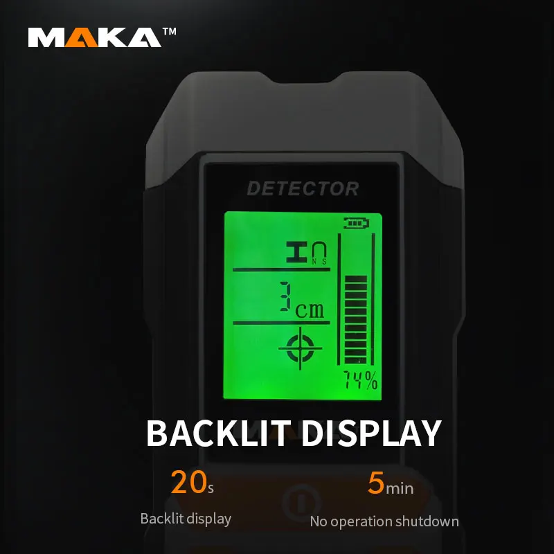 Multifunctional Digital Wall Detector Metal Wood Moisture Detector AC Voltage Cable Wire Finder LCD HD Display MAKA MKL-D05