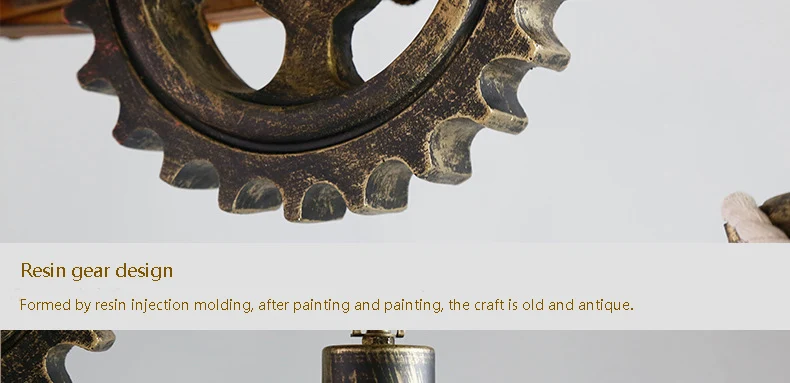 Rustic Pendant Lamp Round Wood Design Gear Retro Hemp Rope Hanging light21