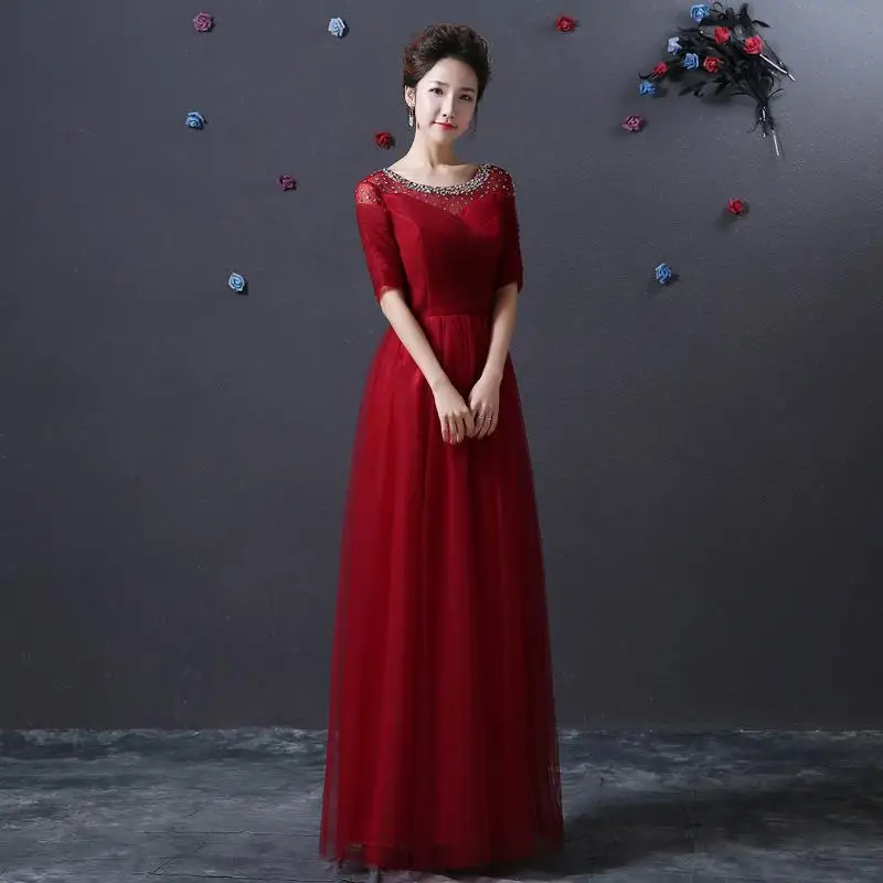 Женское серое платье Cheongsam с бисером и блестками, вечернее платье, стразы, макси платье, новинка, кружевное платье с открытой спиной Qipao, женское Сетчатое платье - Цвет: Red