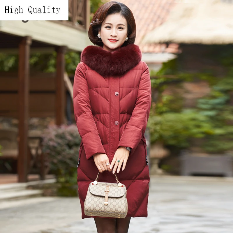 

Winter Duck Down Jacket Women Long Down Coat Female Thick Jacket Clothes Ladies Large Fox Fur Hooded Warm Coat Hiver 8158