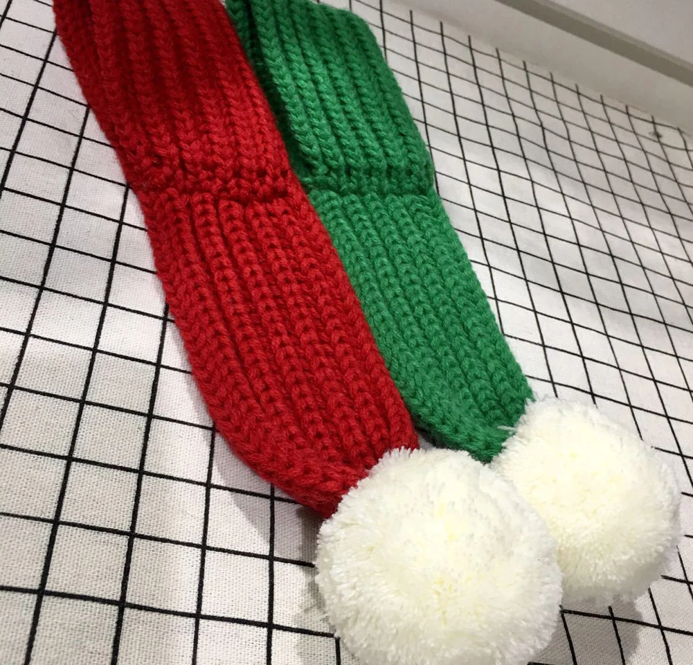 Красный вязаный шарф для собаки, ошейник, шейный платок для питомца, щенка, кошки, зимний теплый шарф для шеи, подарок, однотонные теплые шарфы
