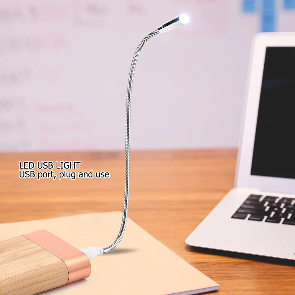 Мини Гибкий светодиодный USB Ночник светильник для чтения для компьютера, ноутбука, ПК