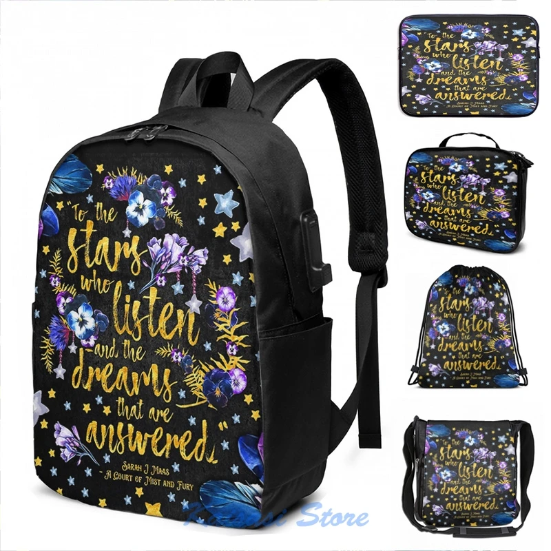 Забавный графический принт ACOMAF To the Stars рюкзак с USB зарядкой мужские школьные