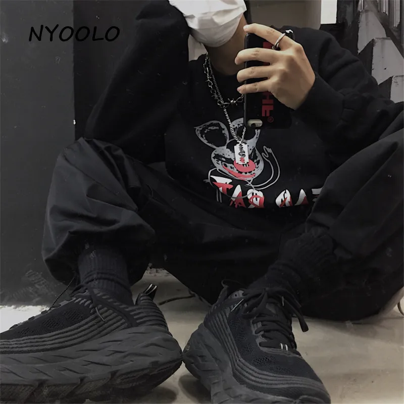 NYOOLO Harajuku, уличная одежда, Забавный принт клоуна, теплая толстовка, Осень-зима, свободные пуловеры с длинным рукавом, флисовая Толстовка для женщин и мужчин