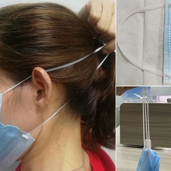 

100PCS Mouth Mask Elastic Band Mask Rope Rubber Band String Mask Ear Cord Round Elastic Band DIY Clothing Craft Accessories