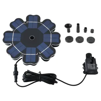 

Floating Fountain Pump Garden Decoration Petal Fountain Water Pump Solar Powered With 4pcs Different Fountain Nozzles
